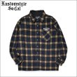 画像1: 【送料無料】KustomStyle カスタムスタイル SUPREME QUALITY '24 CHECK L/Sシャツ BLACK/TAN (1)