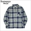 画像1: 【送料無料】KustomStyle カスタムスタイル STARLITE L/Sチェックシャツ GREEN/NAVY (1)