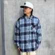 画像2: 【送料無料】KustomStyle カスタムスタイル STARLITE L/Sチェックシャツ BLUE/NAVY (2)