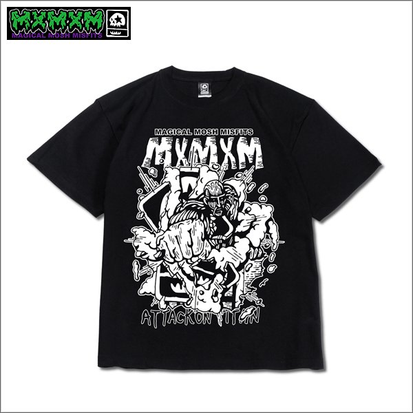 画像1: MxMxM x 進撃の巨人 MAGICAL MOSH TITAN Tシャツ BLACK (1)