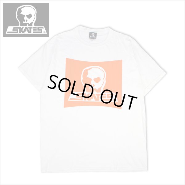 画像1: 【送料無料】SKULL SKATES スカルスケーツ BURBS Tシャツ WHITE/ORANGE (1)