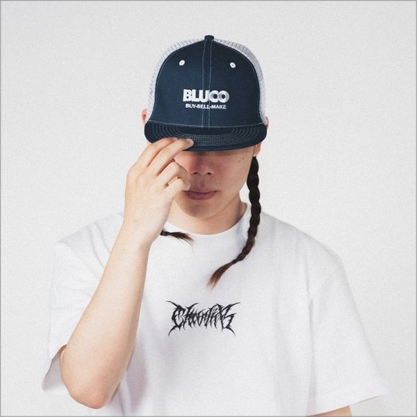 BLUCO ブルコ 6PANEL MESH CAP -LOGO- NAVY/WHITE